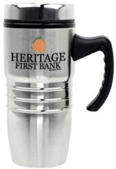 18 oz Steel City Stainless Mug w/Polished Rings