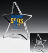 3/4” Thick Moving Star Paperweight - 4-1/2” x 5”