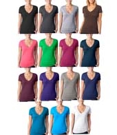 Ladies' CVC Deep V-Neck T-Shirt