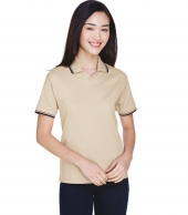 Ladies' Tipped Perfect Pima Interlock Polo
