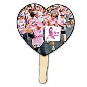 Heart Shape Hand Fan, Full Color Digital