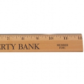 12"Exec.Office Ruler, Lacquer Finish w/Metal Edge, Eng.Scale
