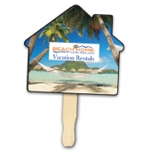 House Shape Hand Fan, Full Color Digital
