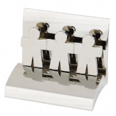 Chrome Metal Business Card Holder - Hand in Hand