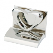 Chrome Metal Business Card Holder - Heart