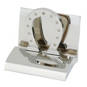 Chrome Metal Business Card Holder - Horse Shoe