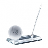Crystal Baseball Pen Stand Set - Baseball