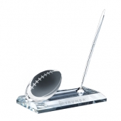 Crystal Football Pen Stand Set