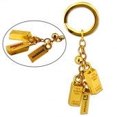 Gold Bar Bell Keychain