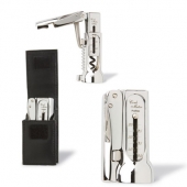 Brucart® Chrome Plated Corkscrew w/Leather Pouch