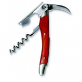 Straight Stainless Steel Corkscrew w/Rosewood Color Wood Inset