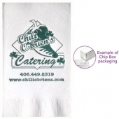 White 3-ply Dinner Napkins, Coin Edge Embossed