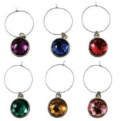 6 Piece Set Wine Gem Charms