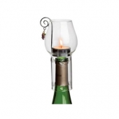 Wine Chimney Tea Candle Set w/Clear Dome