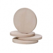 Set of 4 Natural Beige Sandstone Round Coasters