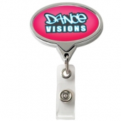 Chrome JUMBO Oval Badge Reel