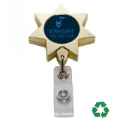 Gold Seven Point Star Badge Reel