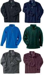 Men's Solid Polyester Fleece Half Zip