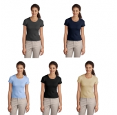 Ladies Fine-Gauge Short Sleeve Scoop Neck Sweater