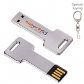 1 GB Silver Key USB 2.0 Flash Drive