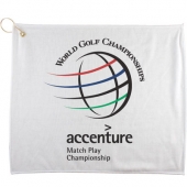 15" X 18" Polyester Blend White Golf Towel  W G&h