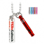 Laser Engraved Emergency Whistle w/ 30” Ball Chain