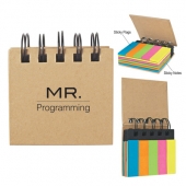 Spiral Book With Sticky Notes And Flags
