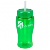 Poly-Pure Jr. - 18 Oz. Transparent Bottle With Straw Lid
