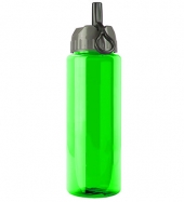 The Guzzler - 32 oz. Trans. Bottle- Flip Straw Lid