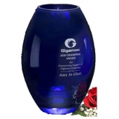 Cobalt Barrel Vase 10-1/2"