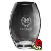 Clear Oval Vase 12"
