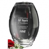 Clear Barrel Vase 10-1/2"