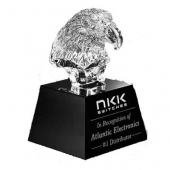 Crystal Eagle Head on Black Base 6"