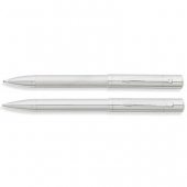 Greenwich Satin Chrome Ballpoint Pen and 0.9mm Pencil Set