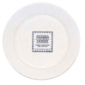 7" White Paper Plate - The 500 Line