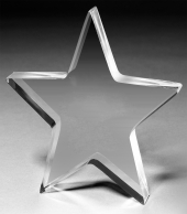 3/4" Star Acrylic Paperweight - 5” x 5” x 3/4”