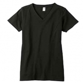 Ladies' 100% Organic Cotton Short-Sleeve V-Neck T-Shirt