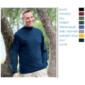 Adult Sueded Cotton Jersey Mock Turtleneck