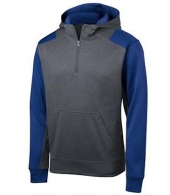 Sport-Tek®  Tech Fleece Colorblock 1/4-Zip Hooded Sweatshirt