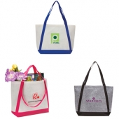 Felt Tote With Contrast Color Strap