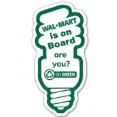 Go Green Fluorescent Lightbulb Magnet
