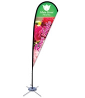 Promotional Flags-8 Tear Drop, Scissor Base