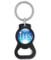 Black Bottle Opener Key Tags with Laminate