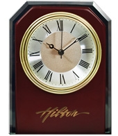 Wood Clock With Glass Trim