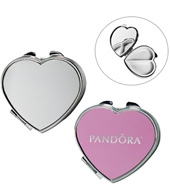 Heart Shape Metal Pill Box With Mirror