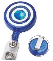 "WORTHINGGTON VL" 30" Cord Round Jumbo Imprint Retractable Badge