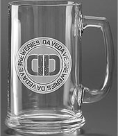 15 oz. Glass Tankard - Deep Etched