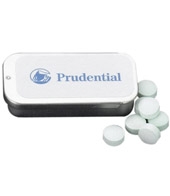 2" x 1" Small Silver Rectangular Slider Tin with Mints