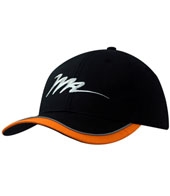Canvas Cap with Mesh Lining with Peak Trim & Piping