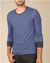 Alternative - Eco-Jersey Feeder Stripe Long Sleeve Crewneck